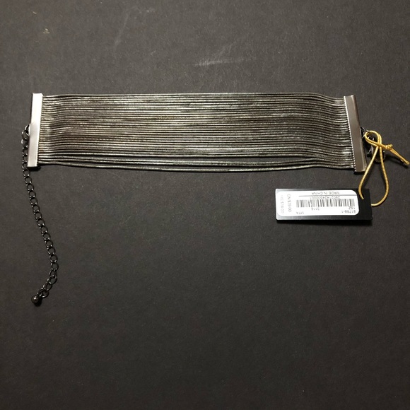 Metallic Muti Strand Mesh Chain Cuff Bracelet - Picture 4 of 5